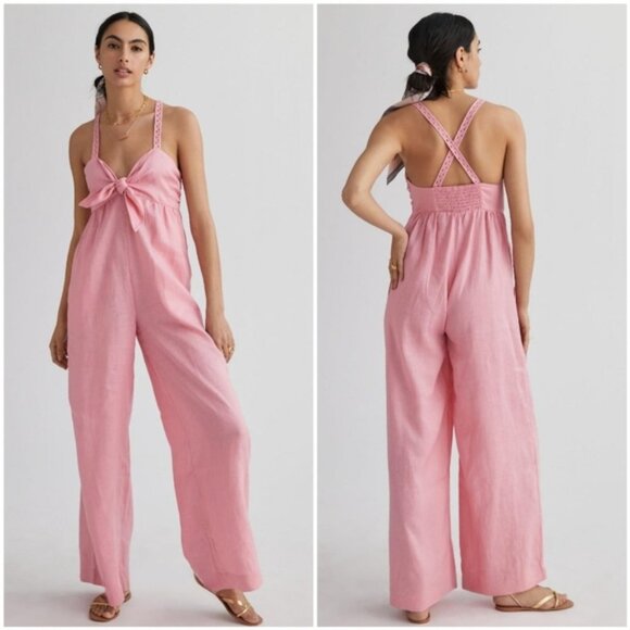Scotch & Soda Linen Jumpsuit in Watermelon